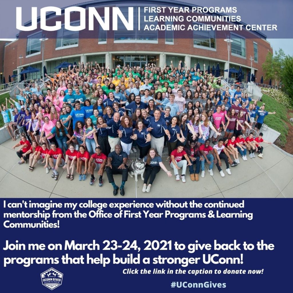UConn Gives 2021 First Year Programs Learning Communities